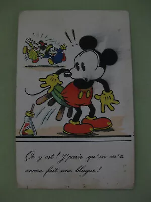 1929 Mickey Mouse Post Card Written In French Paris France Rare First Run • $45