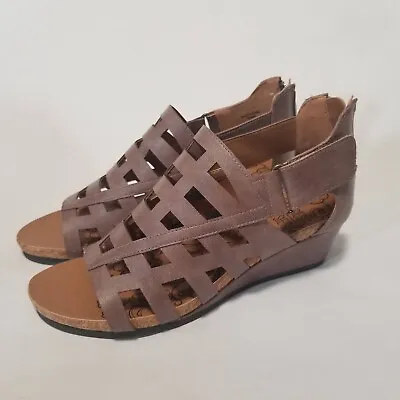 Mootsie Cage Wedge Sandals Tootsie Women's Size 8.5 M Brown Ladies Open Toe New • $28.89