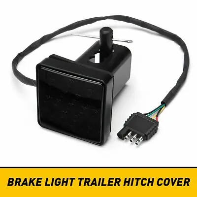 2  Smoked 15-LED Brake Light DRL Trailer Hitch Cover Fit Towing & Hauling • $13.29