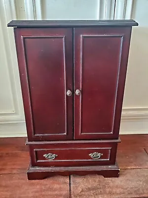 Vintage Bombay Company Wooden Highboy Jewelry Chest Cabinet Mahogany Armoire 21  • $96.50