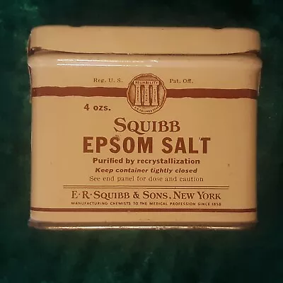 Vintage Squibb Epsom Salt Tin - Sealed • $22.50