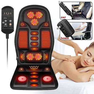 $39.99 • Buy 5 Motors Back Massager Cushion Heated Chair Massage Pad Seat For Home Car Office