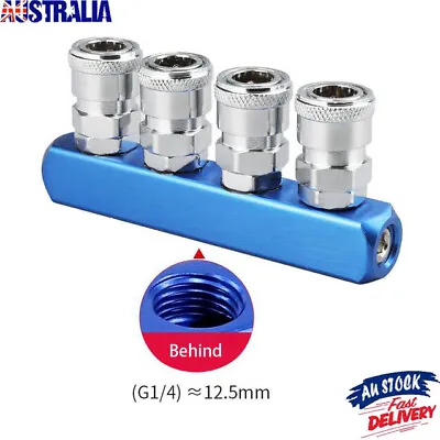 4 Way 7 Port Air Hose Inline Manifold Block Air Splitter Compressor Air Fitting • $19.95