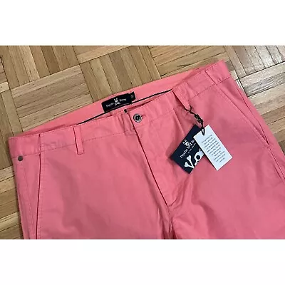 New Psycho Bunny Wills Pants Chinos Mens 36x32 Solid Pink Preppy Casual Dress • $47.11