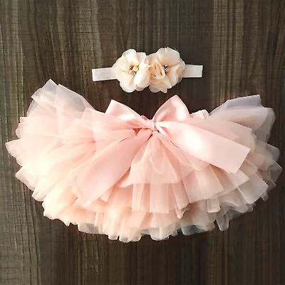 UK Infant Baby Girls 1st Birthday Outfit Romper Cake Smash Tutu Skirts Newborn • £8.31