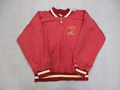 Vintage Minnesota Gophers Jacket Mens Large Red Bike Pullover Windbreaker NCAA • $12.49