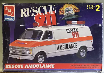 AMT ERTL Rescue 911 Ambulance Van 1/25 Model Kit #6416 1993 Open Box Please Read • $25