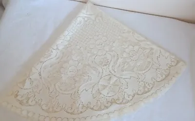 Cream Lace Circular Tablecloth Malta Round Maltese Cross 94 Cm Diameter • $9.47