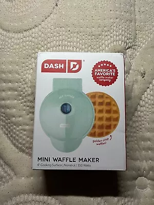 DASH 4  Mini Waffle Maker For Hash Browns Keto Chaffles Non-Stick Surfaces-Aqua • $13.99