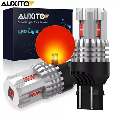 AUXITO 7443 7440 LED Red Strobe Flash Brake Stop Tail Parking Light Bulb Lamp 2x • $13.99