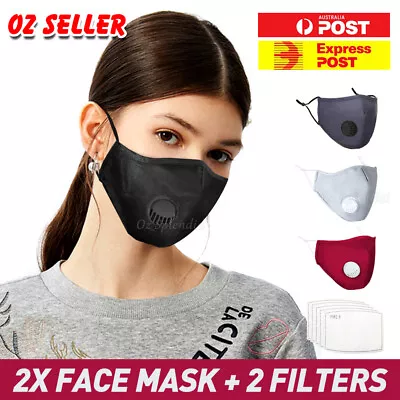 2 X Washable Face Mask Mouth Reusable Anti Pollution Cotton Masks PM 2.5 Filter • $2.80