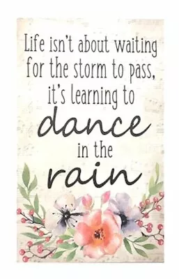  Dance In The Rain  - Wooden Plaques 6  X 4  - Can Hang Or Sit - Great Gift! • £4.75