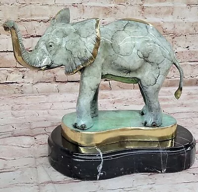 Bronze Bull Elephant Figurine Sculpture Statue Art Signed Hand Made Figurine  • $199.50