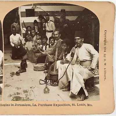 Bedouin People Smoking Hookah Stereoview C1904 St Louis Worlds Fair Expo MO E822 • $22.97