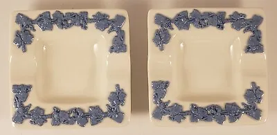 $13.50 • Buy Lot Of (2) Wedgwood 1960's Embossed Queensware Ashtray Blue Lavender On Cream