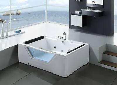 Whirlpool White Bathtub 2 Persons Hydrotherapy 67  Hot Tub LINDA With 8 Jets • $3599