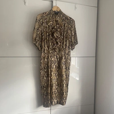 £35 • Buy LUISA SPAGNOLI Snake Print Silk Dress - UK 12/IT 46 - RRP£245