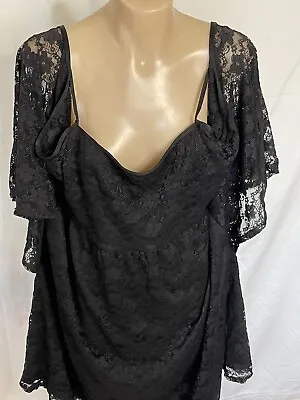 $19 • Buy New With Tags Asos Size 16 Lace Black Off The Shoulder Dress Nylon Elastane
