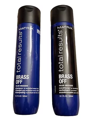 Matrix Total Results BRASS OFF Shampoo And Conditioner Color Obsessed 10.1 Oz Ea • $36.95