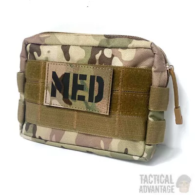 Multicam MOLLE Tactical Utility MED Pouch W MEDIC Hook & Loop Patch Belt Bag UK • £9.95