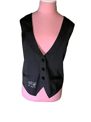 Cowgirl Tuff Black Tuxedo Style  Vest Sz M • $19.95