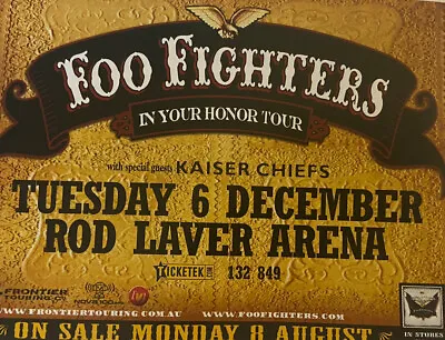 FOO FIGHTERS Melbourne 2005 Flyer A4-Size High Quality Reproduction • $18