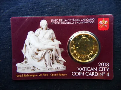 2013 Italy Vatican Official Issue 50 Cent Euro Coincard UNC • $5.99