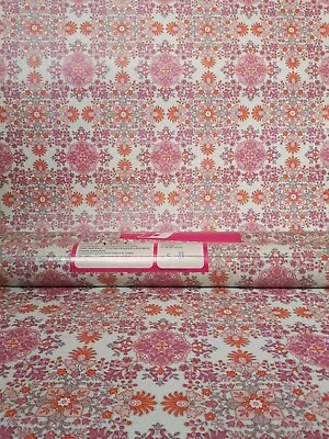 £60 • Buy X2 1970s Vintage FS DESIGN Wallpaper Rolls Pink FLOWER POWER Retro 60s Orange 