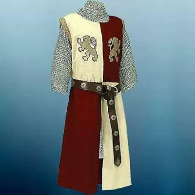 Medieval Tunic Knight Costume Lion Heart Mens Cosplay LARP • £89.99