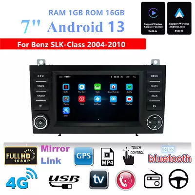 7'' Android 13 Radio GPS Navi For Mercedes Benz SLK-Class R171 2004-2010 Carplay • $170.51