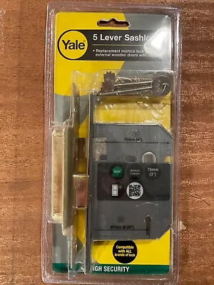 Yale PM550 5 Lever Mortice Sash Lock Brass Finish 3  76mm Size. New • £17.50