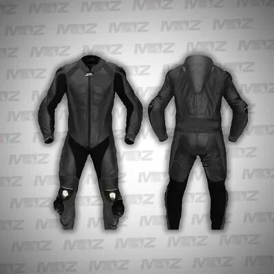 Customized Plain Motorcycle Leather Racing Suits Black Racing Leathers Suit • $284.20