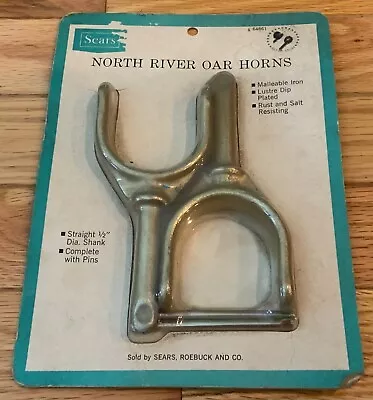 New Sealed Vintage Malleable Iron Brass Bronze Oar Locks Horns Boat Row 5 1/2” • $59.95