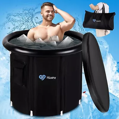 Hicare 30'' Extra Large Ice Bath Tub For Athletes With LidPhone Pocket: 120 Gal • £79.99