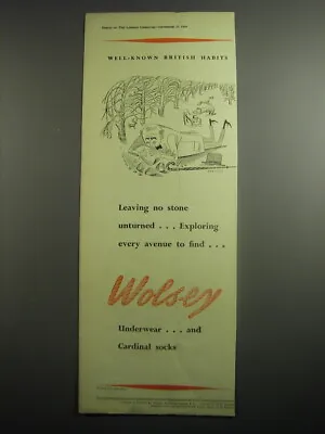 £16.50 • Buy 1948 Wolsey Underwear Ad - Well-known British Habits Leaving No Stone Unturned