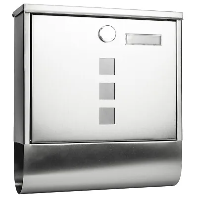 Large Mailbox Steel Wall-Mounted Letterbox Secure Key Lock Parcel Post Box • £16.97