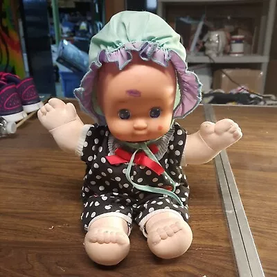 Magic Nursery Doll 1989 Mattel Heart Cheek Polka Dot Baby Clothes Purple Eyes • $10