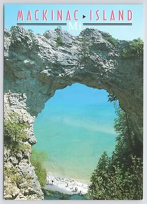 State View~Mackinac Island MI~Arch Rock~Limestone Formation~Continental Postcard • $1.35
