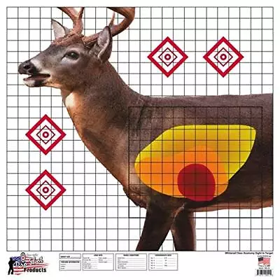 Products 25  X 25  Whitetail Deer Sight-in Target 5 Pack Multi One Size • $18.04