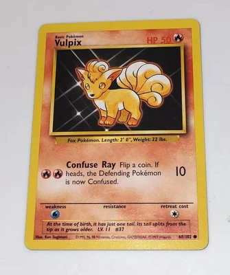 $0.06 • Buy Vintage Rare 90s Vulpix 68/102 Base Set Unlimited WOTC Pokemon Tcg Trading Card