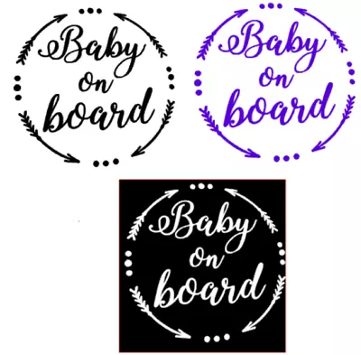 Baby On Board Baby Child Window Bumper Car Sign Decal Out Side Of Vehicle • £2.50