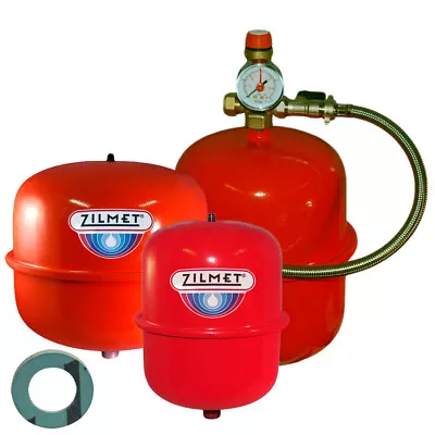 Zilmet - 18 Litre Red Heating Expansion Vessel & Sealed System Kit Z1-301018 • £51.06