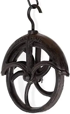 Rustic State Makara Cast Iron Vintage Industrial Wheel Farmhouse Pulley 7 Inch D • $40.56