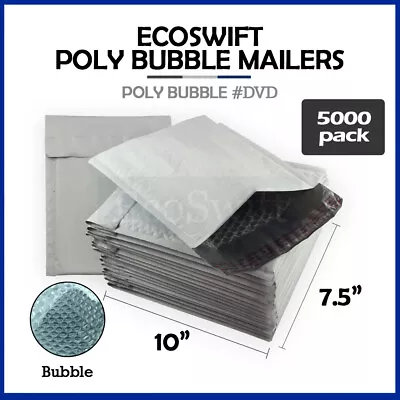 5000 #0 7.5 X 10 EcoSwift Poly Bubble Mailers Padded Envelope Shipping Bags DVD • $1063.99