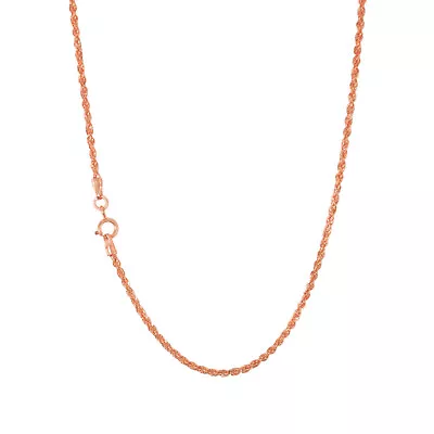 10K Rose Gold 1.5mm Thin Diamond Cut Rope Chain Dainty Necklace Womens 14 - 26  • $89
