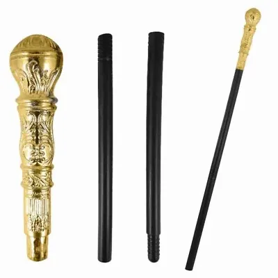 Gold Ball Cane Dancing Walking Stick Gangster Halloween Fancy Dress Party Prop • £12.95