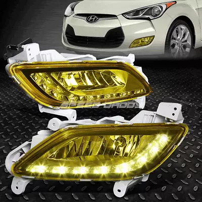 [led Drl]for 11-16 Veloster Amber Lens Bumper Driving Fog Light Lamps W/switch • $110.88