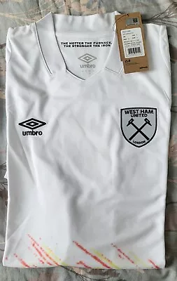 West Ham 3rd Shirt Season 2022/23 Men's Large White/Orange Chest Sponsor Free • £35