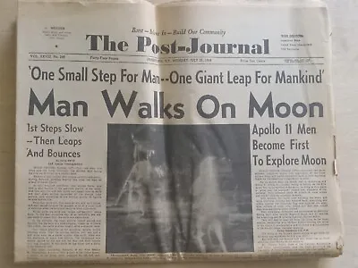 Man Walks On The Moon Newspaper The Post Journal July 21 1969 • $23