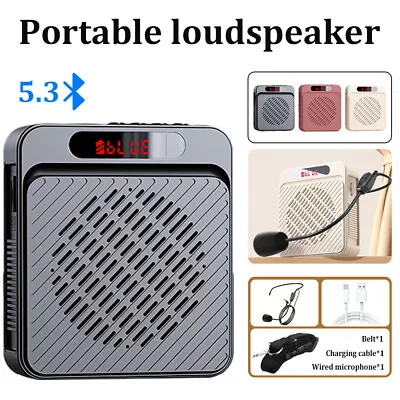 Mini Voice Amplifier With Wired Microphone Portable Megaphone Speaker For Teach • £10.79